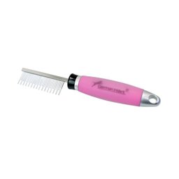 Pente Dentes Alternados Germanhart Cabo em Gel Rosa P/ Cães - 3