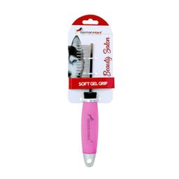Pente Dentes Alternados Germanhart Cabo em Gel Rosa P/ Cães - 1