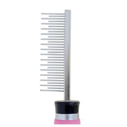 Pente Dentes Alternados Germanhart Cabo em Gel Rosa P/ Cães - 2