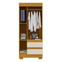 Ver imagem 3 de Guarda-Roupa Solteiro Maya 3 Portas 2 Gavetas Off White/Cinamomo - ACP Móveis