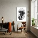 Ver imagem 2 de Quadro Decorativo Arte Preto Velho P&b- 70x50cm:moldura Branca