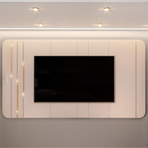 Painel para TV 75 pol com LED Orgânico Dion D05 Off White
