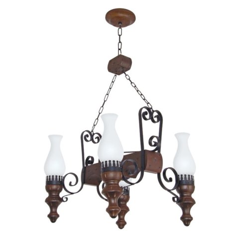 Lustre Rústico 724e Luminária Rustica 4 Lâmpadas Luminárias Müller