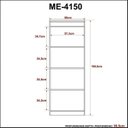 Ver imagem 5 de Kit 2 Estantes de Livros 60x160,5cm com 3 Prateleiras Laranja e Amendoa