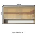 Ver imagem 3 de Armário de Cozinha Aéreo 2 Portas de Correr de Vidro Reflex e 1 Nicho Rustic Glamy Madesa