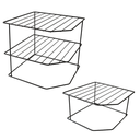 Ver imagem 1 de Kit 2 Organizadores de Prato Aramado 2 e 3 Andares Preto