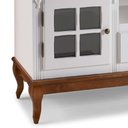 Ver imagem 2 de Rack para Sala com Pés Luis Xv 2 Portas 2 Gavetas e Nicho Hannover 60812 Linz Móveis - Branco/imbuia