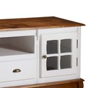 Ver imagem 3 de Rack para Sala com Pés Luis Xv 2 Portas 2 Gavetas e Nicho Hannover 60812 Linz Móveis - Branco/imbuia