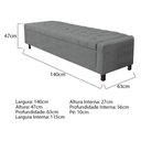 Ver imagem 3 de Kit Cabeceira e Calçadeira Baú Casal Everest P02 140cm Corano - Doce Sonho Móveis Cinza