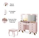 Ver imagem 5 de Penteadeira com Porta Joias 9 Gavetas e Banqueta Cristal Rosê