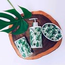 Ver imagem 2 de Kit De Banheiro De Ceramica Folhas 3 Peças 7x7x16cm