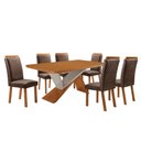 Ver imagem 2 de Mesa de Jantar Yasmin 180cm Tampo MDF Canto Copo Laminado e 6 Cadeiras Lorena