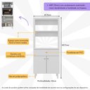 Ver imagem 3 de Balcão Multiuso 67,9cm 2 Portas 1 Gaveta para Forno e Micro-ondas Multimóveis Cr20344 Branco
