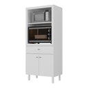 Ver imagem 1 de Balcão Multiuso 67,9cm 2 Portas 1 Gaveta para Forno e Micro-ondas Multimóveis Cr20344 Branco