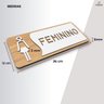 Placa para Banheiro Plaquinha Retangular Feminino Cor Branco - 3