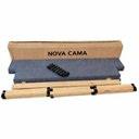Ver imagem 3 de Base Box King Size 190x202 Desmontável Tecido Premium 100% Madeira - Cinza Escuro - Nova Cama