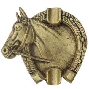 Cinzeiro Cavalo Com Ferradura SAT em Latão Artesanal Cavalo Ferradura