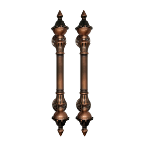Puxador Duplo para Portas Estilo Colonial Jd 43cm Cobre Envelhecido