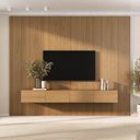 Ver imagem 3 de Rack com Painel Liso TV até 86 Polegadas Planejado 280x250cm Aruá CabeCasa MadeiraOriginals Marrom Jatobá