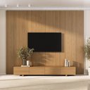 Ver imagem 1 de Rack com Painel Liso TV até 86 Polegadas Planejado 280x250cm Aruá CabeCasa MadeiraOriginals Marrom Jatobá