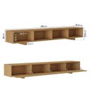Ver imagem 7 de Rack com Painel Liso TV até 86 Polegadas Planejado 280x250cm Aruá CabeCasa MadeiraOriginals Marrom Jatobá