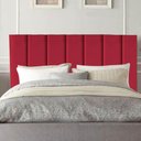Ver imagem 1 de Cabeceira Estofada Cama Solteiro 100 Cm Luna Suede e Frame Vermelho