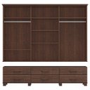 Ver imagem 4 de Guarda-roupa Bipartido 6 Portas 6 Gavetas Ouro Café Madeira Pinus - Finestra