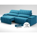 Ver imagem 6 de Sofá com Porta Copos Carregador USB Ret Rec Murano 2,50m Velosuede Royal - NETSOFAS