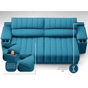 Ver imagem 2 de Sofá com Porta Copos Carregador USB Ret Rec Murano 2,50m Velosuede Royal - NETSOFAS