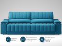 Ver imagem 4 de Sofá com Porta Copos Carregador USB Ret Rec Murano 2,50m Velosuede Royal - NETSOFAS