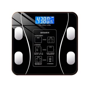 Balança de Bioimpedância Preta com Display Digital Bluetooth Medição Completa do Corpo até 180kg