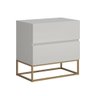 Mesa Cabeceira Eros 2 Gavetas Estilo Industrial com Pés   - 2