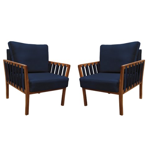 KIT 2 POLTRONAS DECORATIVA LUXO CALIFÓRNIA DORA BELA Califónia 129