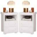 Ver imagem 1 de Kit 2 Mesas de Cabeceira 2 Gavetas Tóquio 100% Mdf - Casa Chick Branco