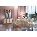 Ver imagem 1 de Conjunto Sala de Jantar Liz Tampo Mdf Vidro com 6 Cadeiras Rufato