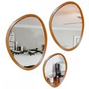 Ver imagem 2 de Espelho Decorativo Kit 3 Peças Orgânico Freijó - In House Decor