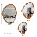 Ver imagem 3 de Espelho Decorativo Kit 3 Peças Orgânico Freijó - In House Decor