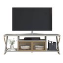Ver imagem 1 de Rack para Tv 2 Portas Destaque P1033 Arenas Dourado Mdp Metal Placa e Ponto