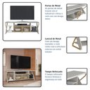 Ver imagem 5 de Rack para Tv 2 Portas Destaque P1033 Arenas Dourado Mdp Metal Placa e Ponto