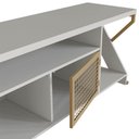 Ver imagem 3 de Rack para Tv 2 Portas Destaque P1033 Arenas Dourado Mdp Metal Placa e Ponto