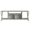 Ver imagem 6 de Rack para Tv 2 Portas Destaque P1033 Arenas Dourado Mdp Metal Placa e Ponto