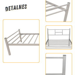 Cama Solteiro em Aço Tubular Reforçada Qualidade Resistente até 150 Kg Itagold - 5