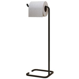 Papeleira Porta Papel de Chão Lovell Banheiro Lavabo Preto Dhom