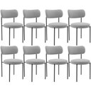 Ver imagem 1 de Kit 08 Cadeiras Estofadas para Sala de Jantar Louise L02 Bouclê Cinza - Lyam Decor