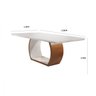 Conjunto Sala De Jantar Tampo Vidro com 8 cadeiras Madeira Laqueada 2,20 m Bella Mobillare off white - 3