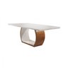 Conjunto Sala De Jantar Tampo Vidro com 8 cadeiras Madeira Laqueada 2,20 m Bella Mobillare off white - 2
