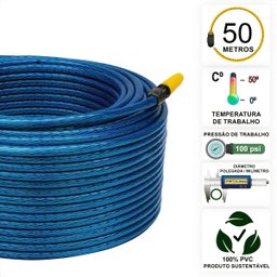 Mangueira de Jardim 50m Slim com Esguicho Reforçada Premium:azul - 2