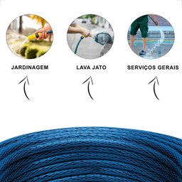 Mangueira de Jardim 50m Slim com Esguicho Reforçada Premium:azul - 5