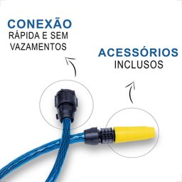 Mangueira de Jardim 50m Slim com Esguicho Reforçada Premium:azul - 4