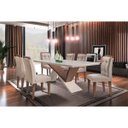 Ver imagem 1 de Conjunto Sala de Jantar Mesa Yasmin Tampo MDF Vidro 6 Cadeiras Carol Rufato